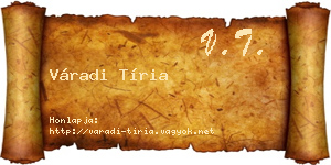 Váradi Tíria névjegykártya